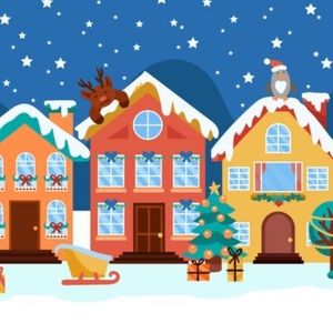 Christmas  and holiday village and houses.